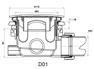 Сифон для душевого поддона RGW Velplex QYD-01 39241101-02 графит